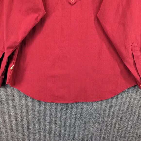 Lee Mens Button-Up Shirt Red Small Long Sleeve Chest Pocket Vented Curved Hem - Picture 8 of 12